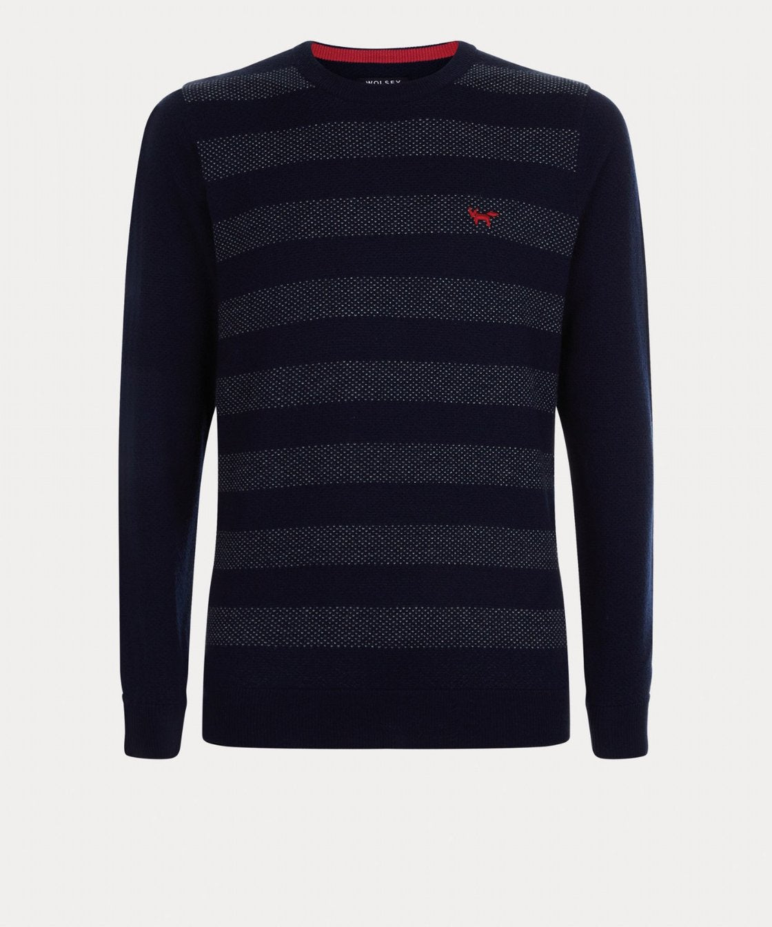 TOTECL HONEYCOMB TUCK CREW NECK SWEATER   -